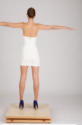 Whole Body Woman T poses Formal Dress Slim Studio photo references